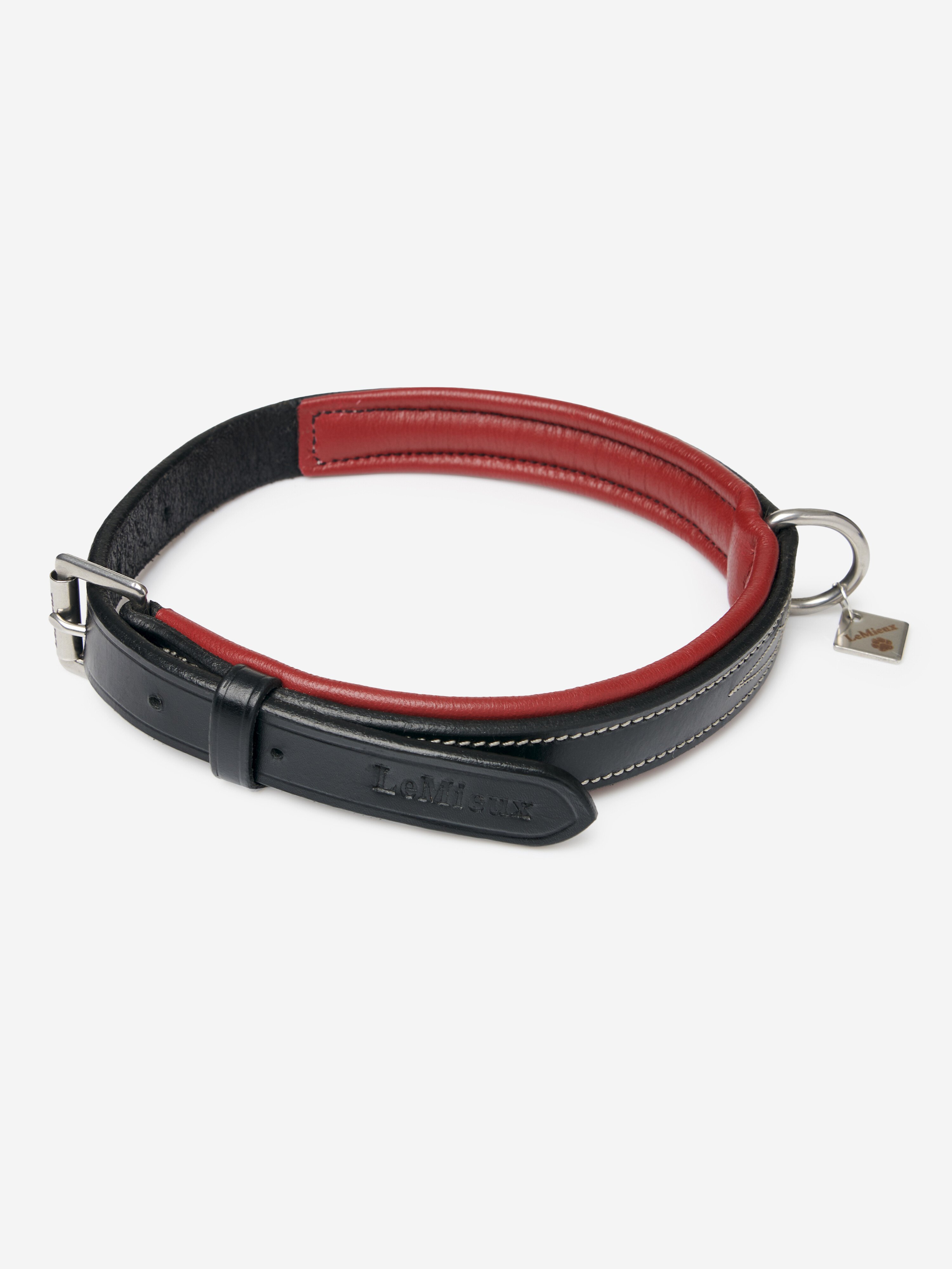 Burgundy leather dog outlet collar